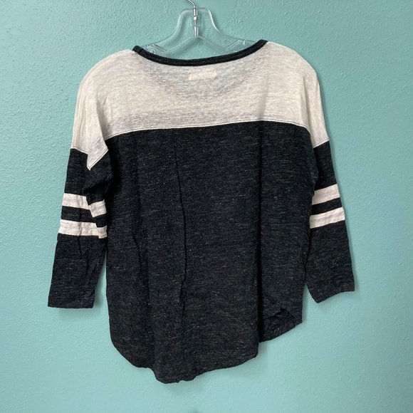 LAST CHANCE - Donating 5/25 Madewell Front Runner 3/4 Sleeve Linen Tee - Picture 2 of 4